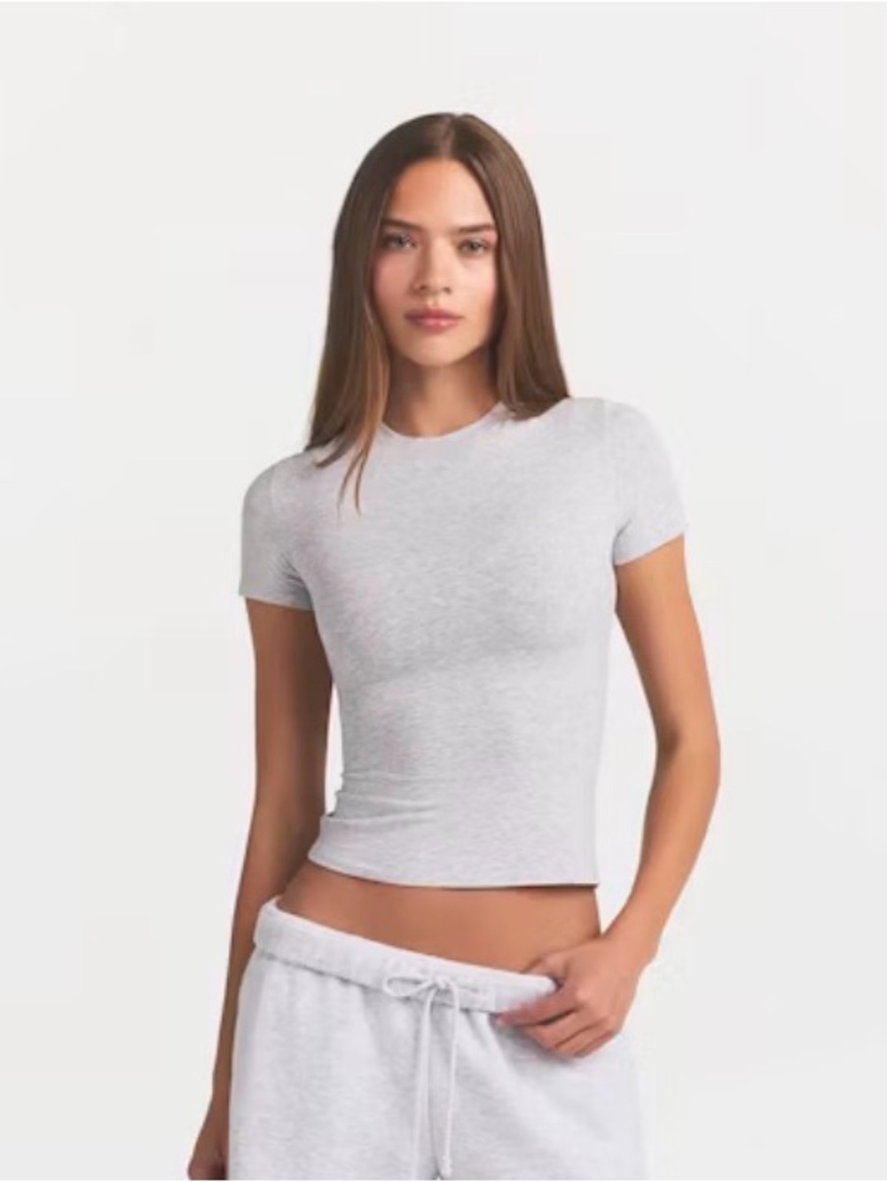SKIMS Cotton Jersey T-Shirt Light Heather Grey Size XL